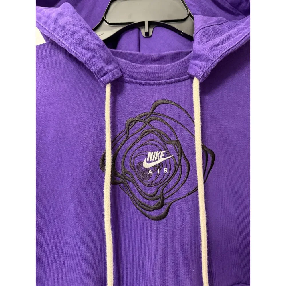 Nike Air Dri Fit Purple Rose Embroidered Graphic Hoodie Jacket L